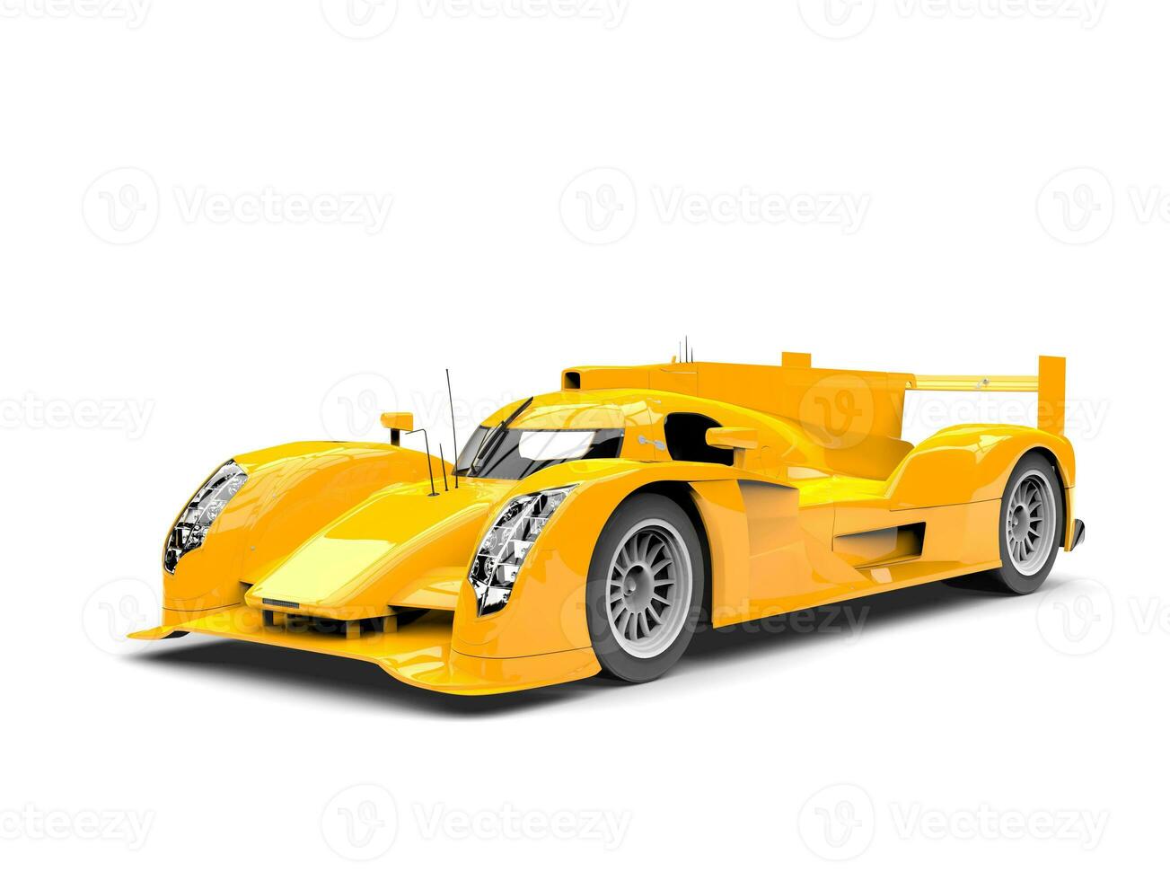 Amber yellow modern super race car - beauty shot photo