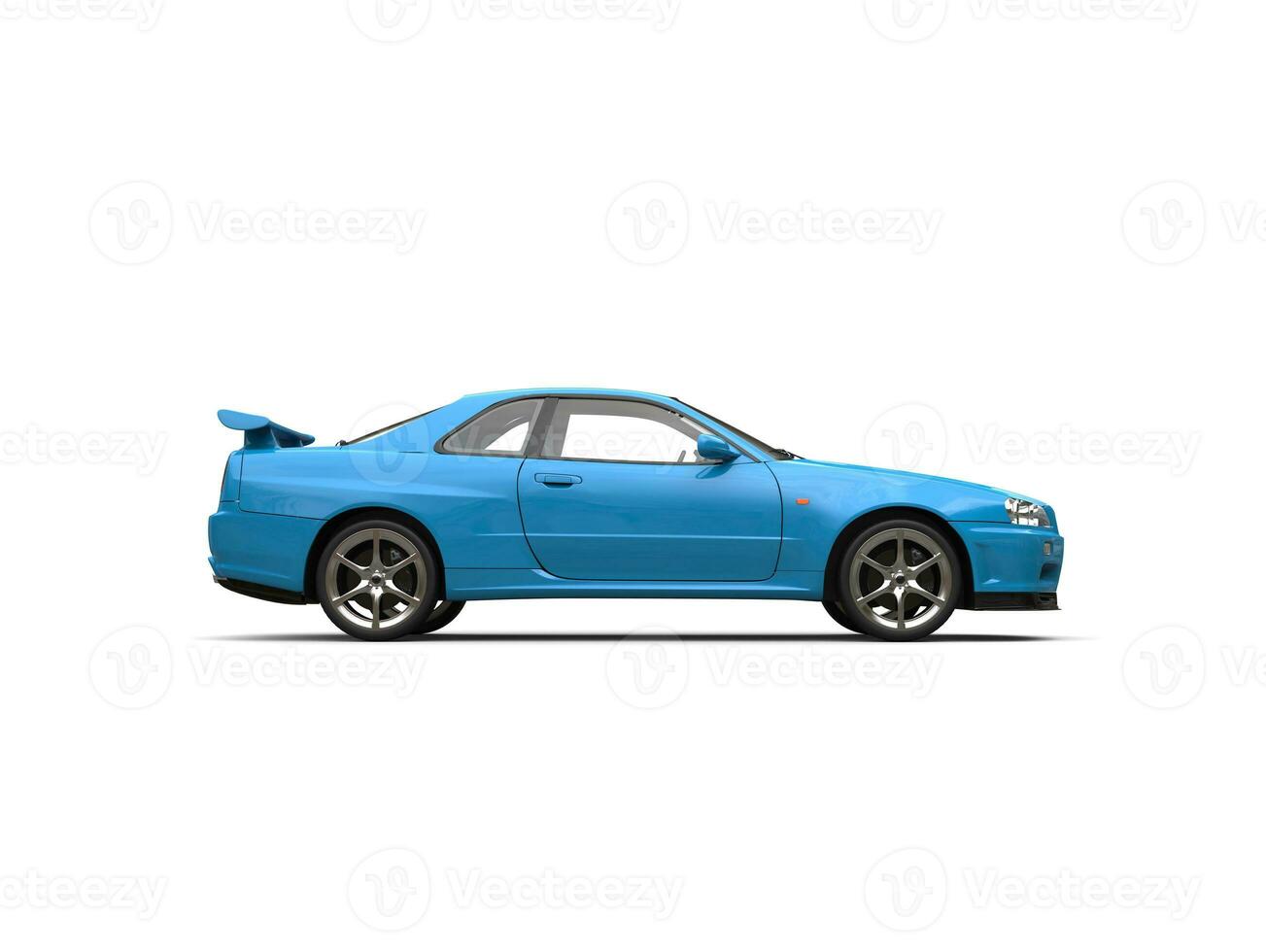 Sky blue modern urban sports car - side view photo