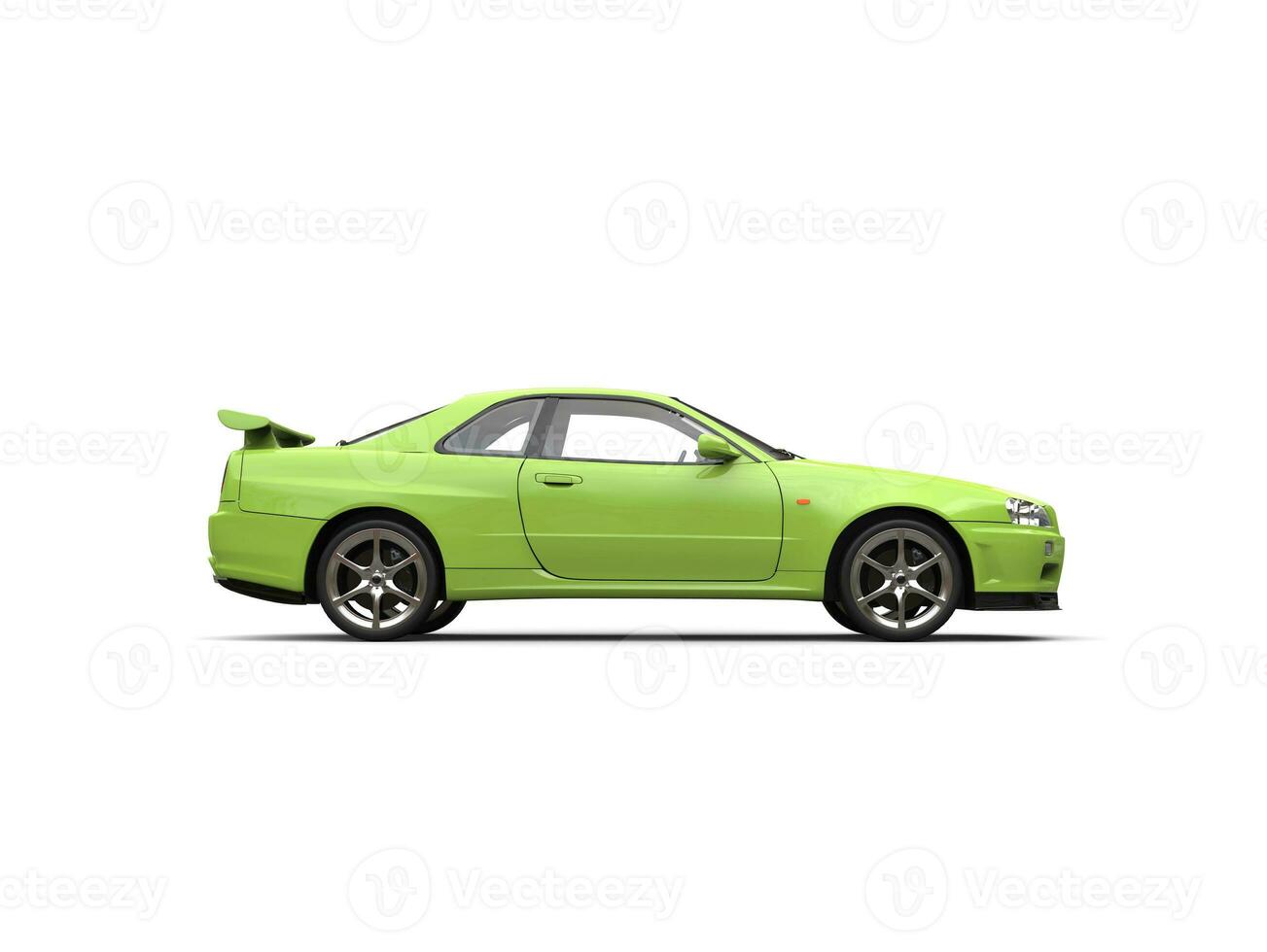 Fresh green modern urban sports car - side view photo