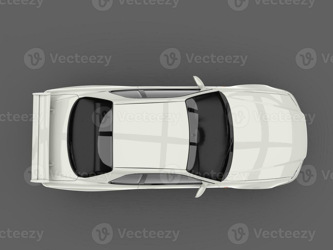 Show white urban sports car - top down view photo