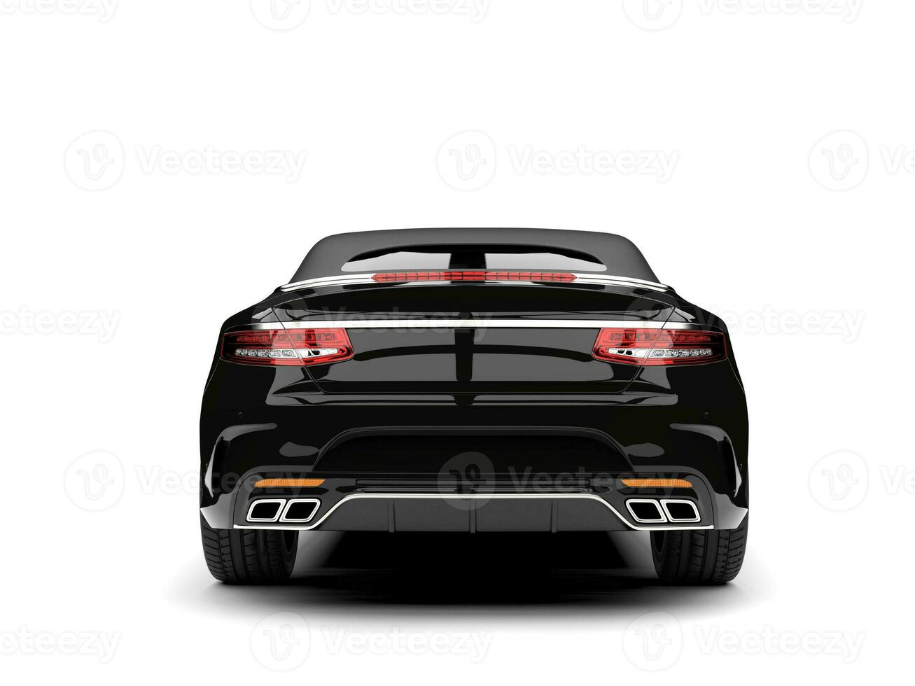 Grim black modern luxury convertible car back view 31197884 Stock