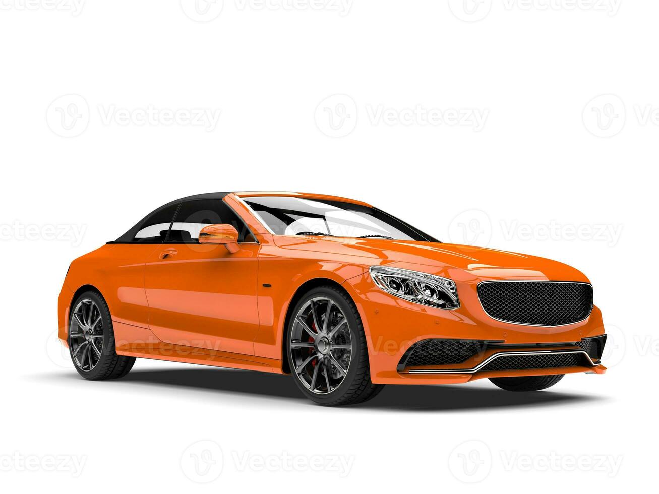 Amber orange modern luxury convertible business car - beauty shot photo