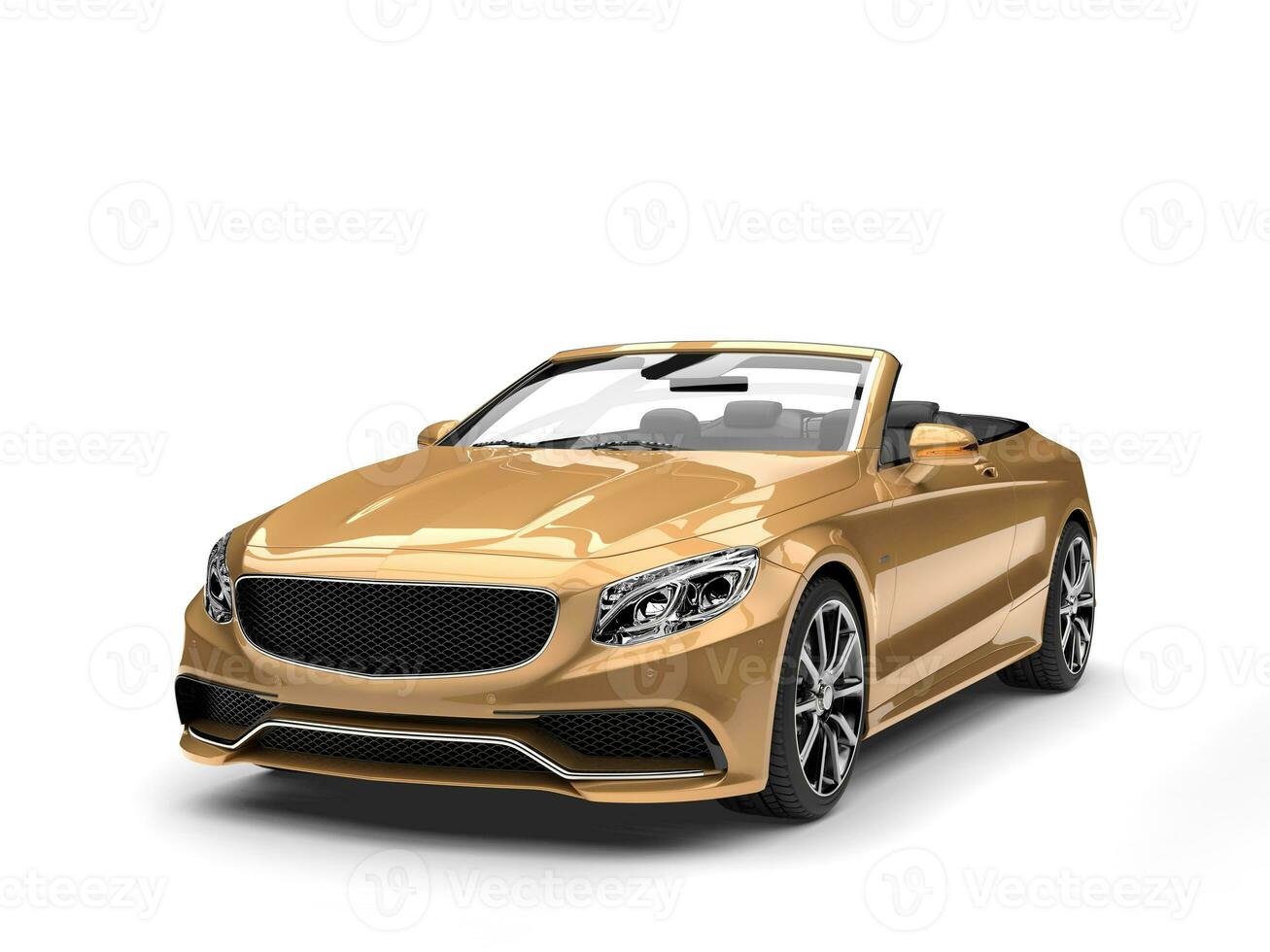 Modern golden luxury convertible car photo