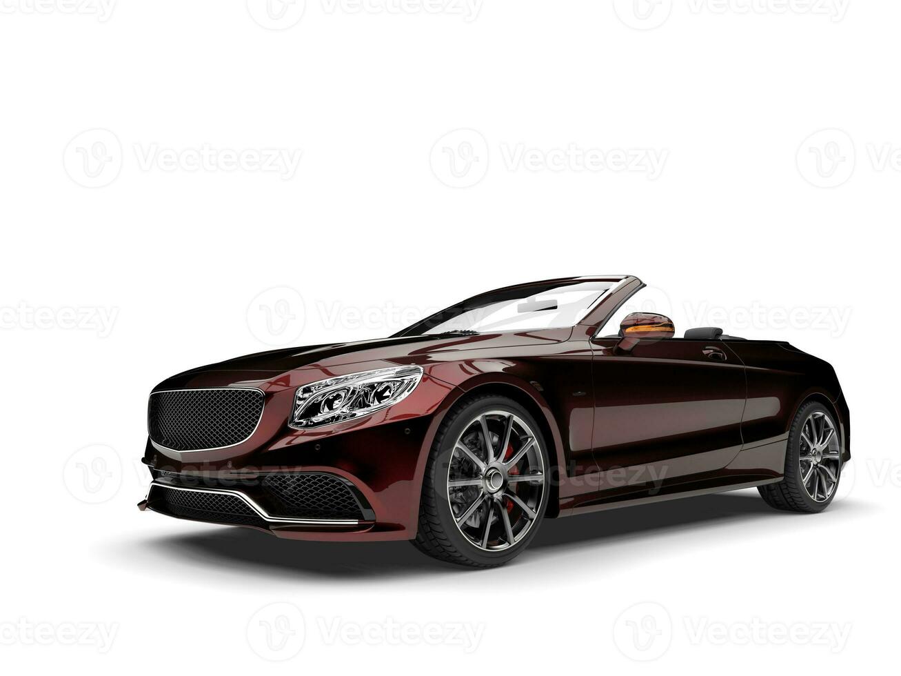 Metallic dark red modern luxury convertible car photo