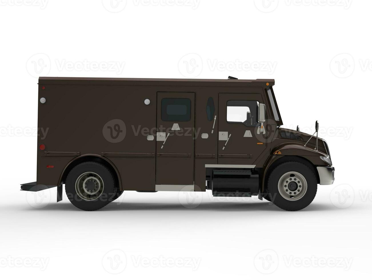 Dark brown armored transport car - side view photo