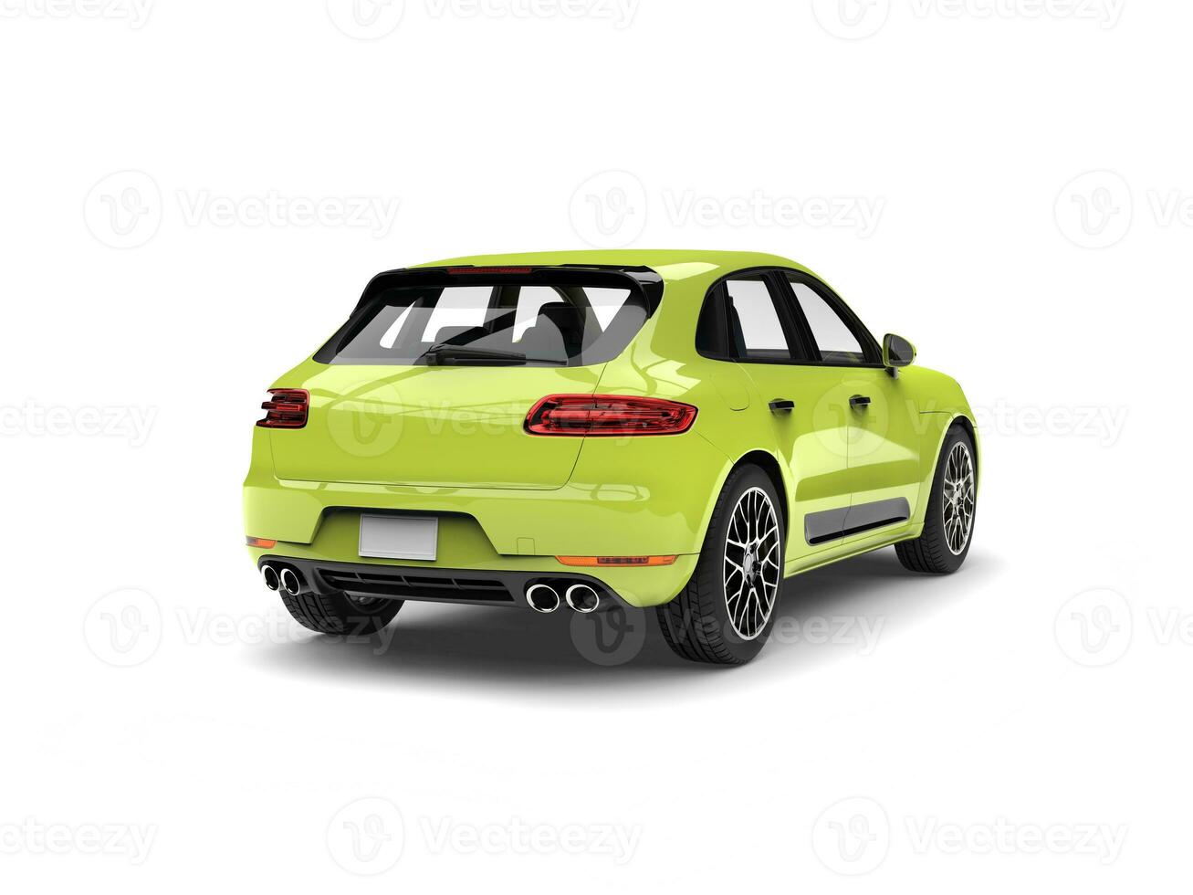 Super green modern 4 wheel drive SUV - back view photo