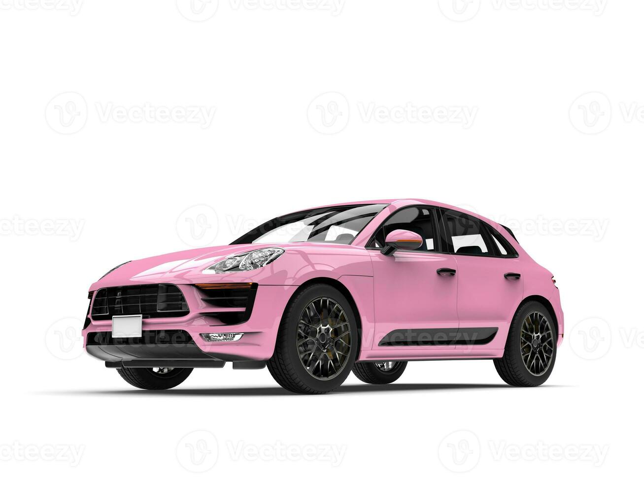 Super candy pink modern cool SUV  - studio shot photo