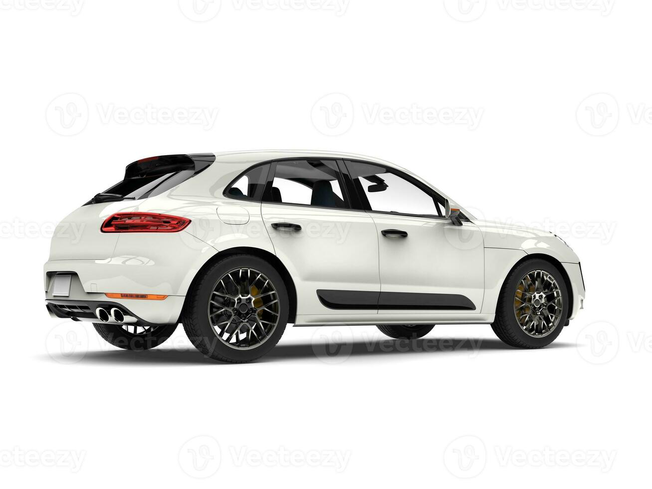 Awesome modern white SUV - tail side view photo