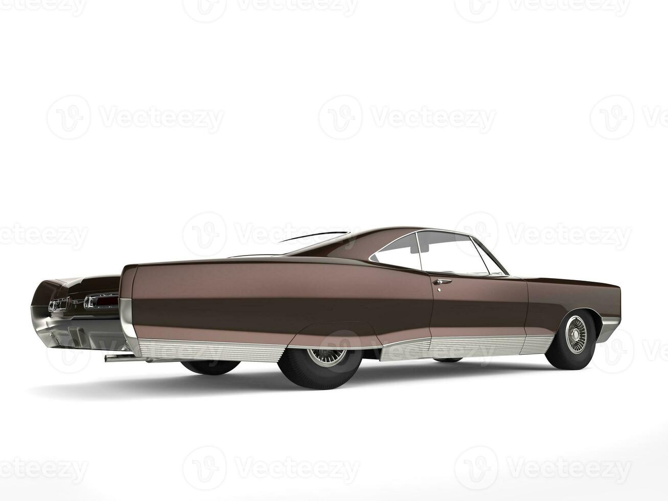 Old brown vintage car - tail view photo