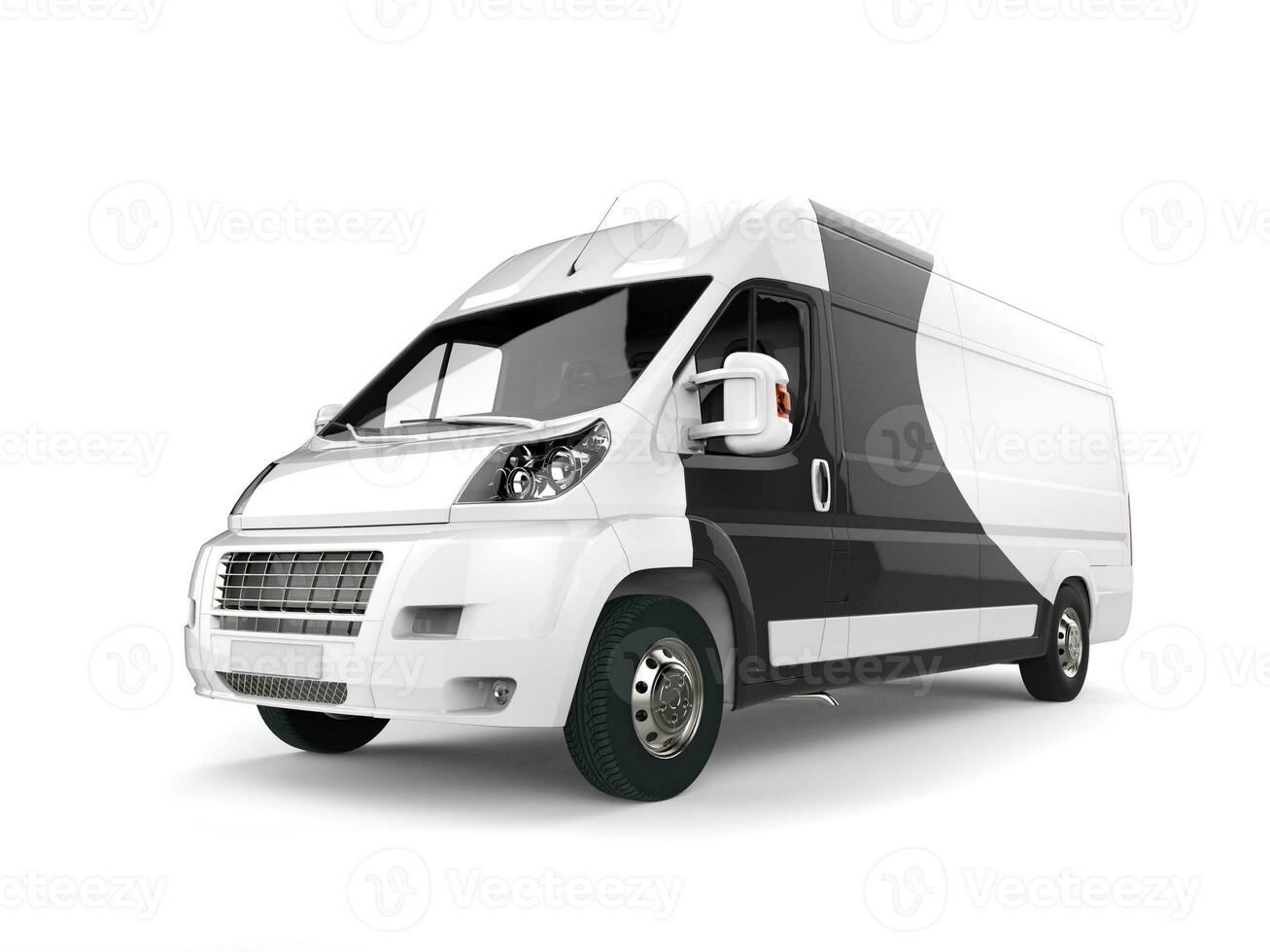 Black and white delivery van photo