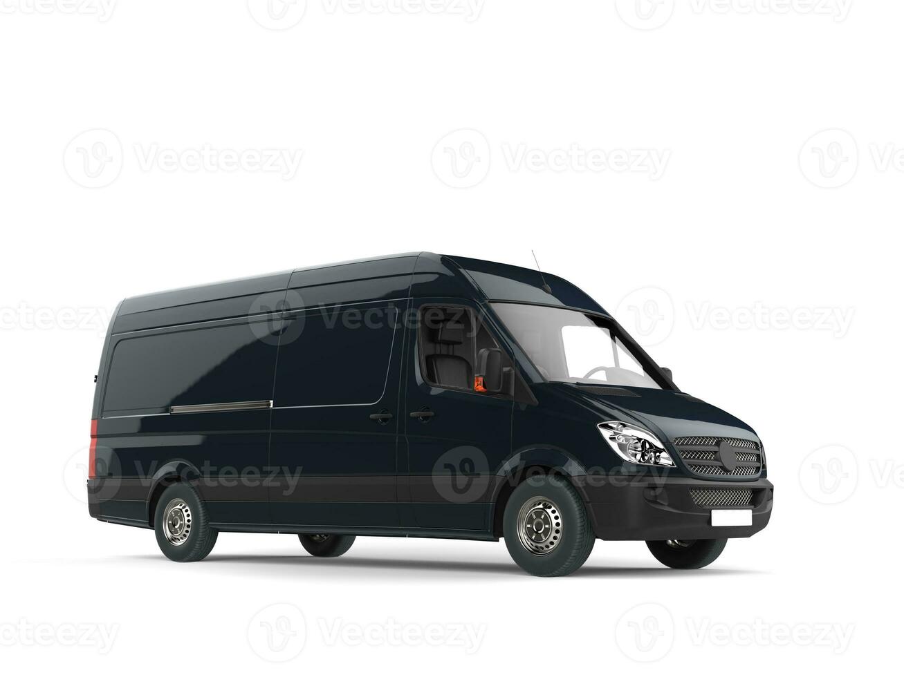 Modern black delivery van photo