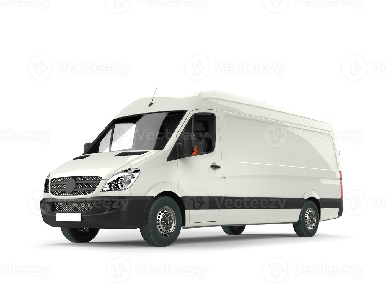 Clean white modern delivery van photo