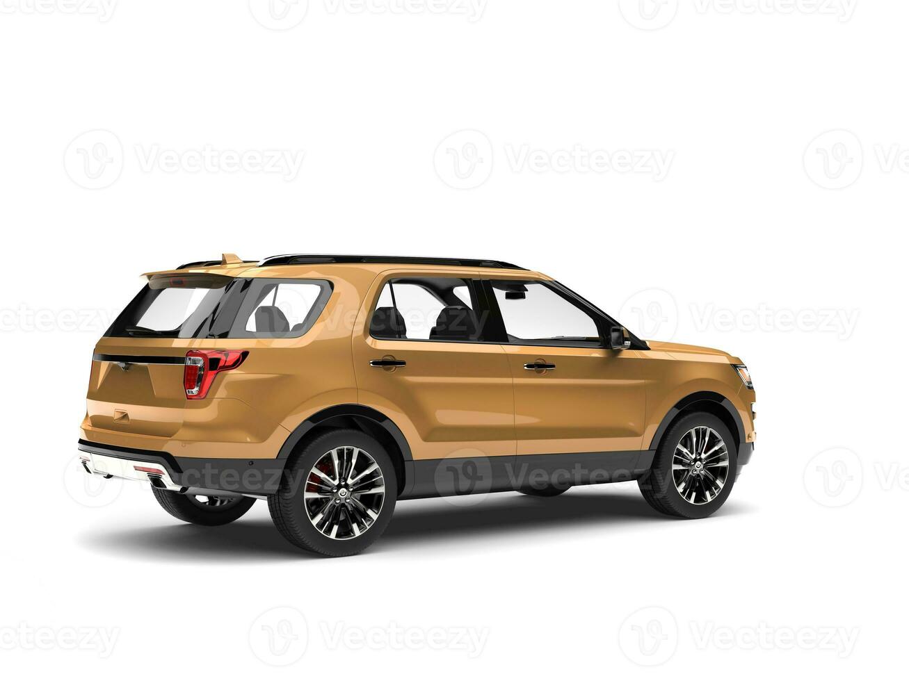 Gold metallic modern SUV car - tail view photo