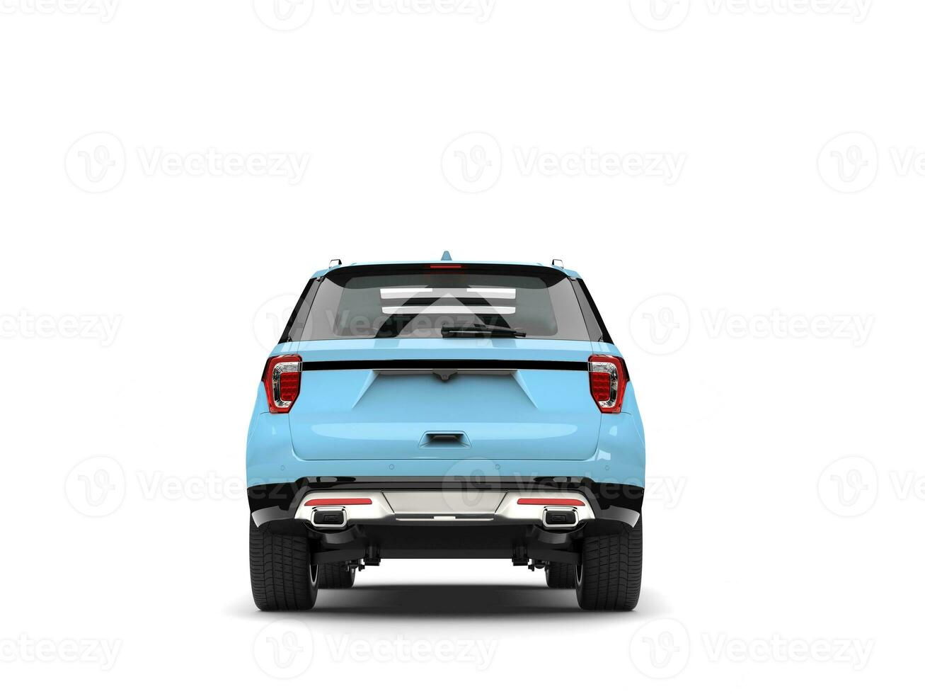 Modern pale blue SUV car - back view photo