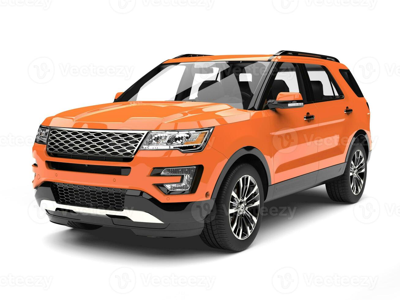 Warm orange modern SUV car photo