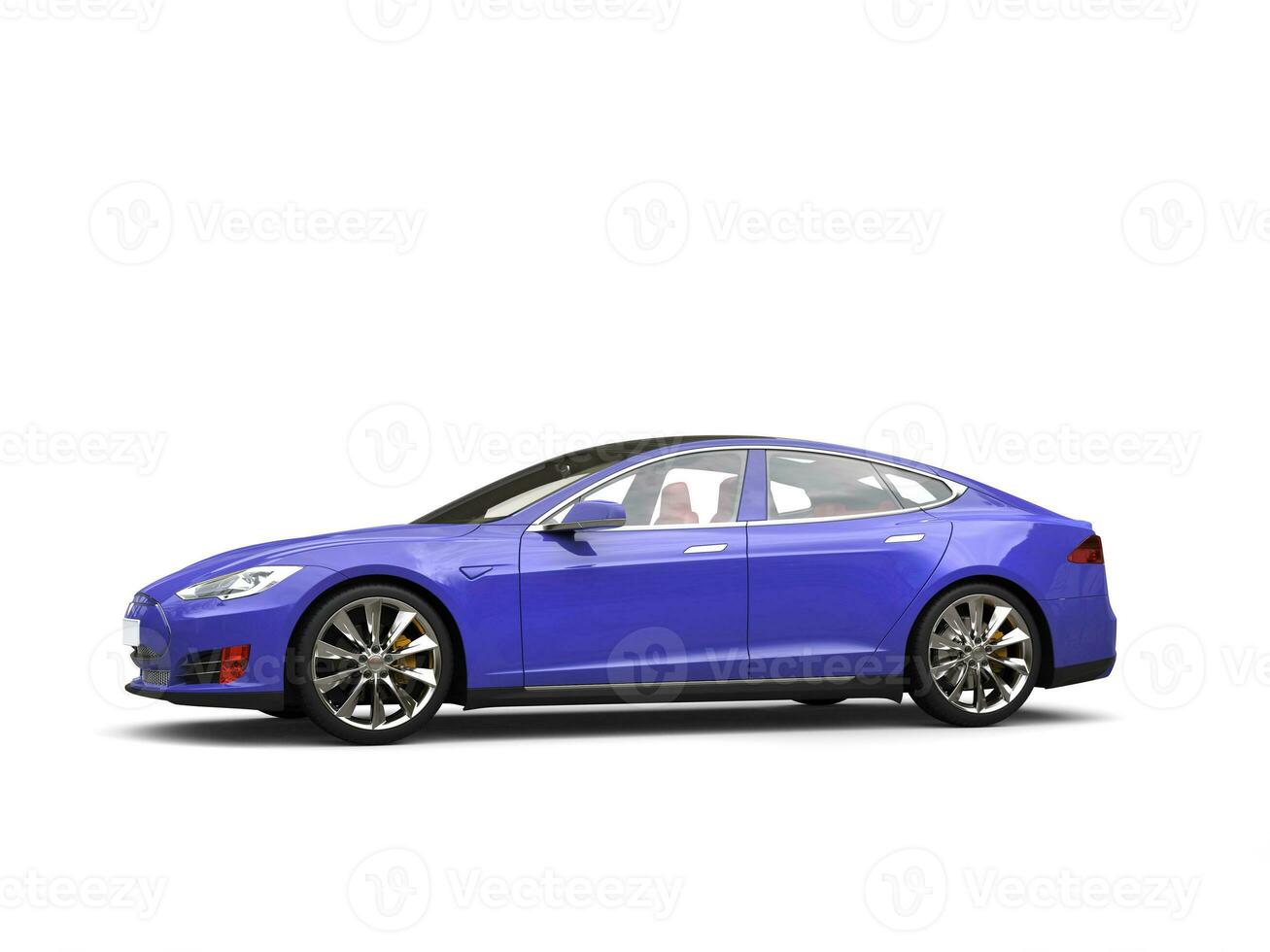 Cool purple modern electric sports car - side view photo