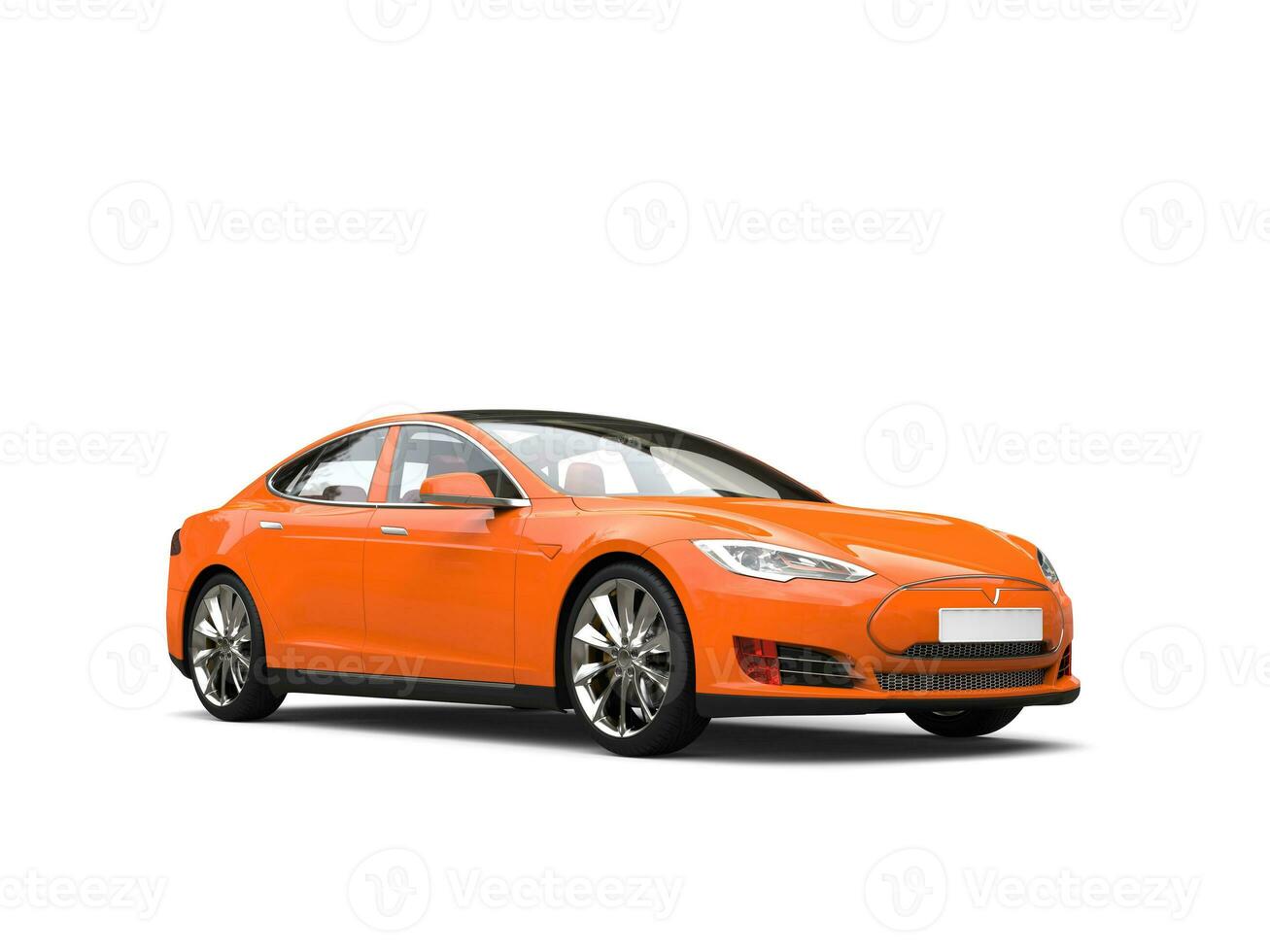 Fresh orange modern electric sports car photo