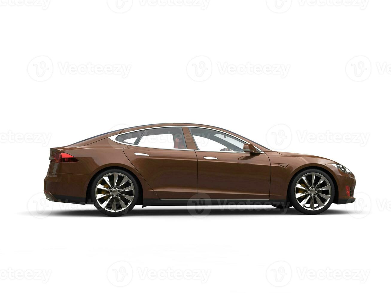 Brown modern electric sports car - side view photo