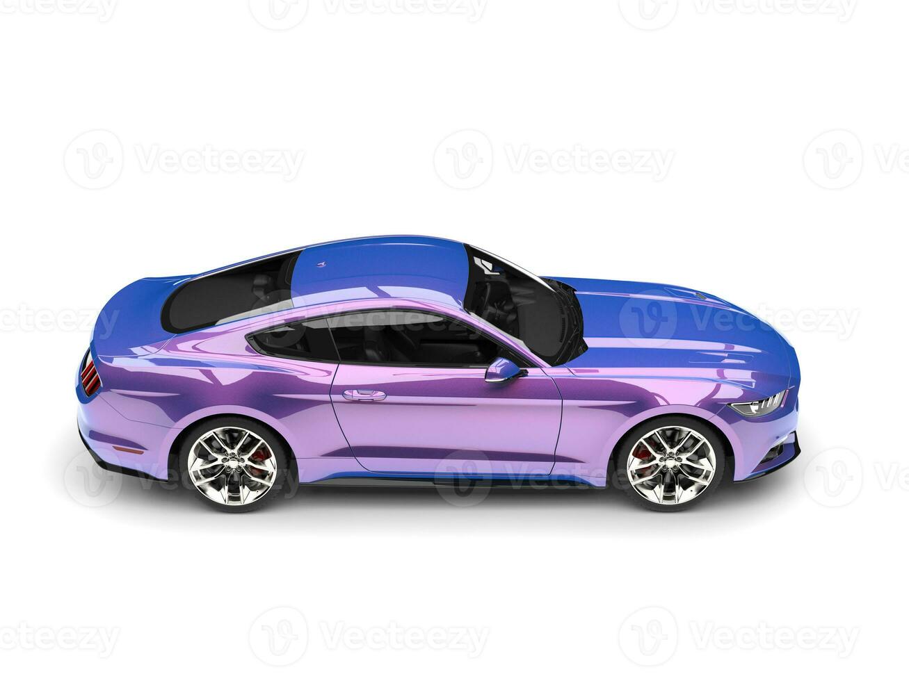 Pearlescent purple modern sports muscle car photo