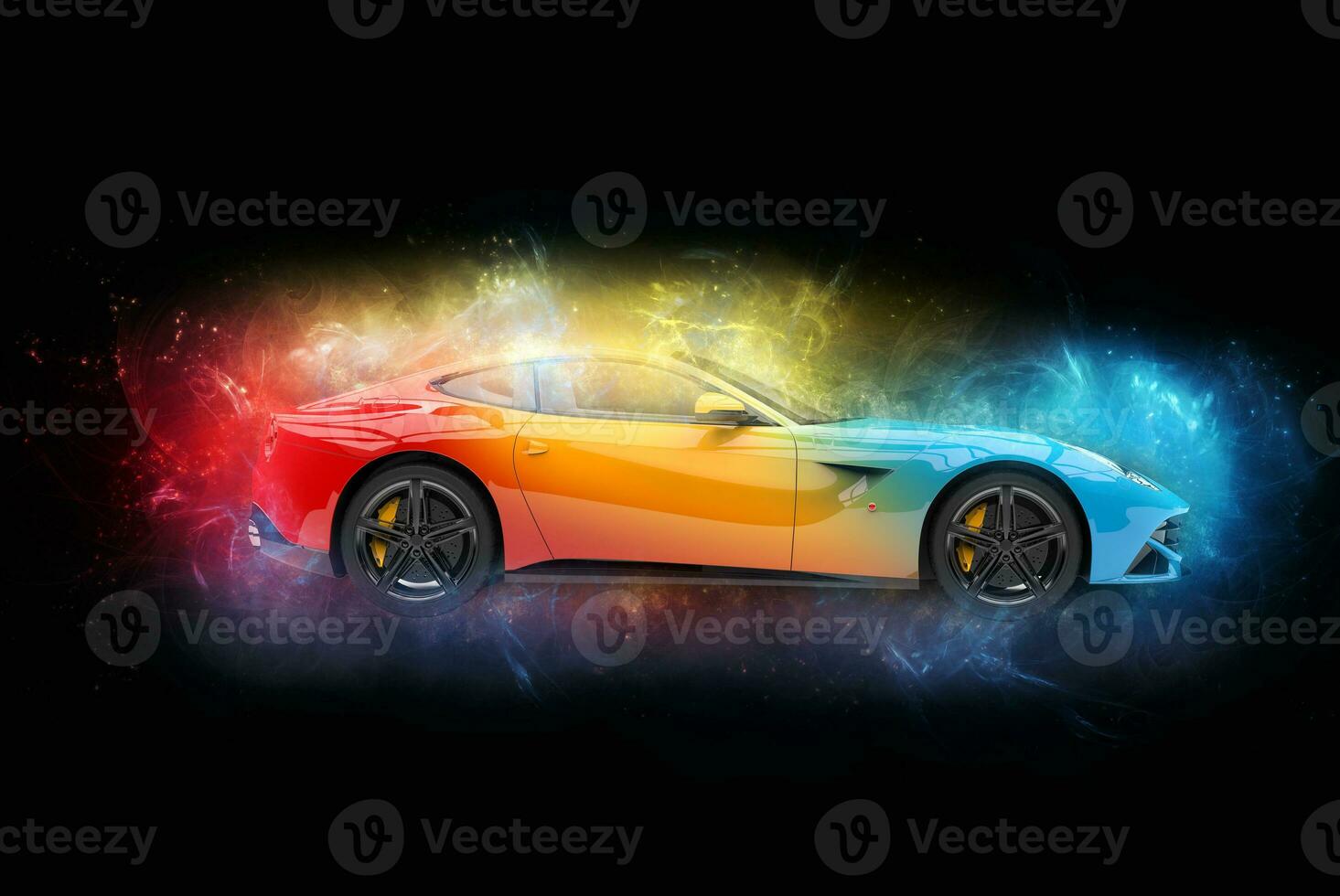 Mystical colorful modern sports car photo