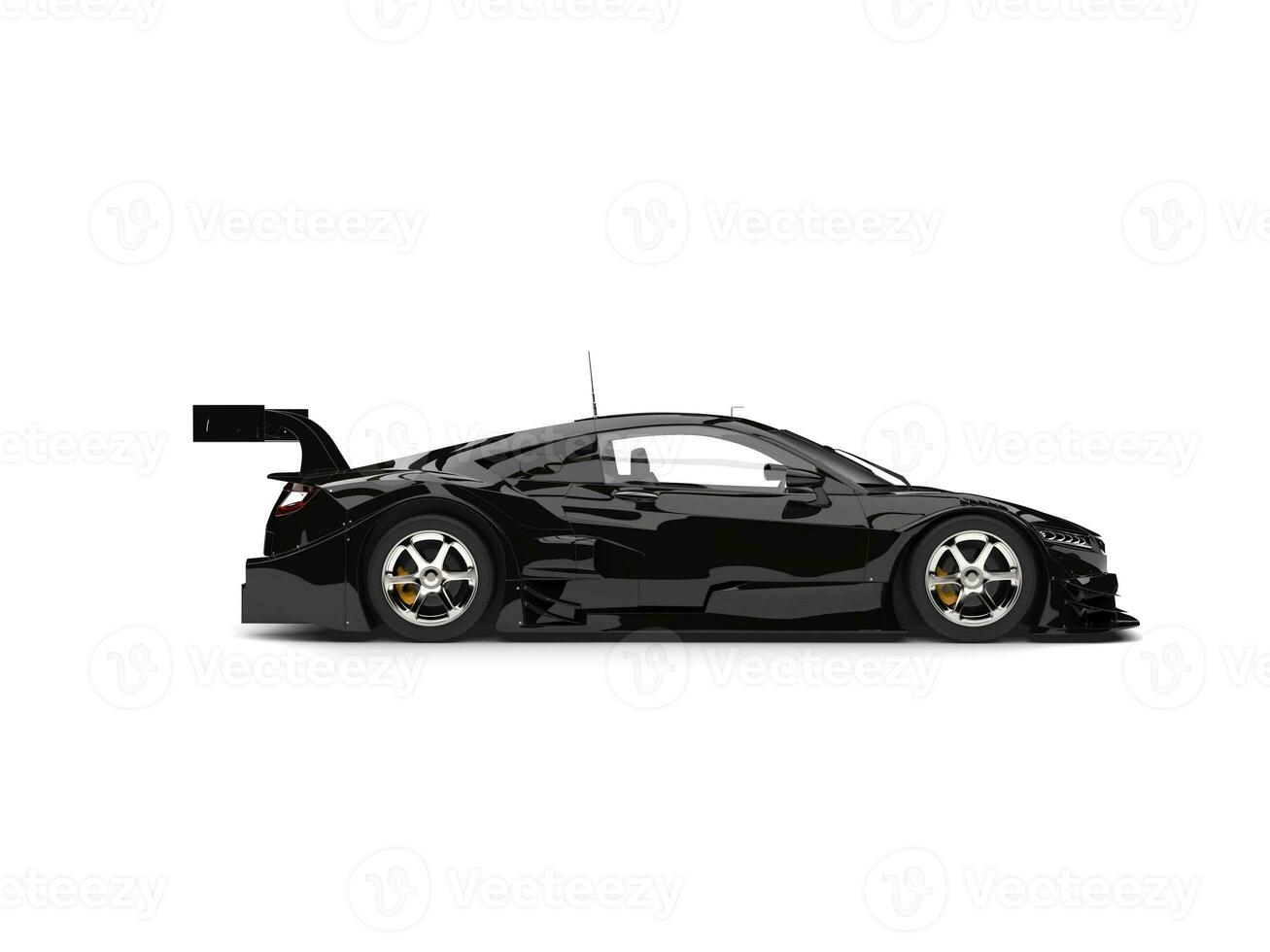 Cool black sports super car - side view photo