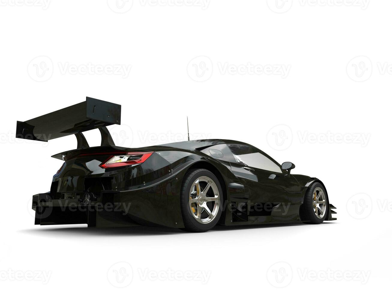 Cool black sports super car - tail view photo