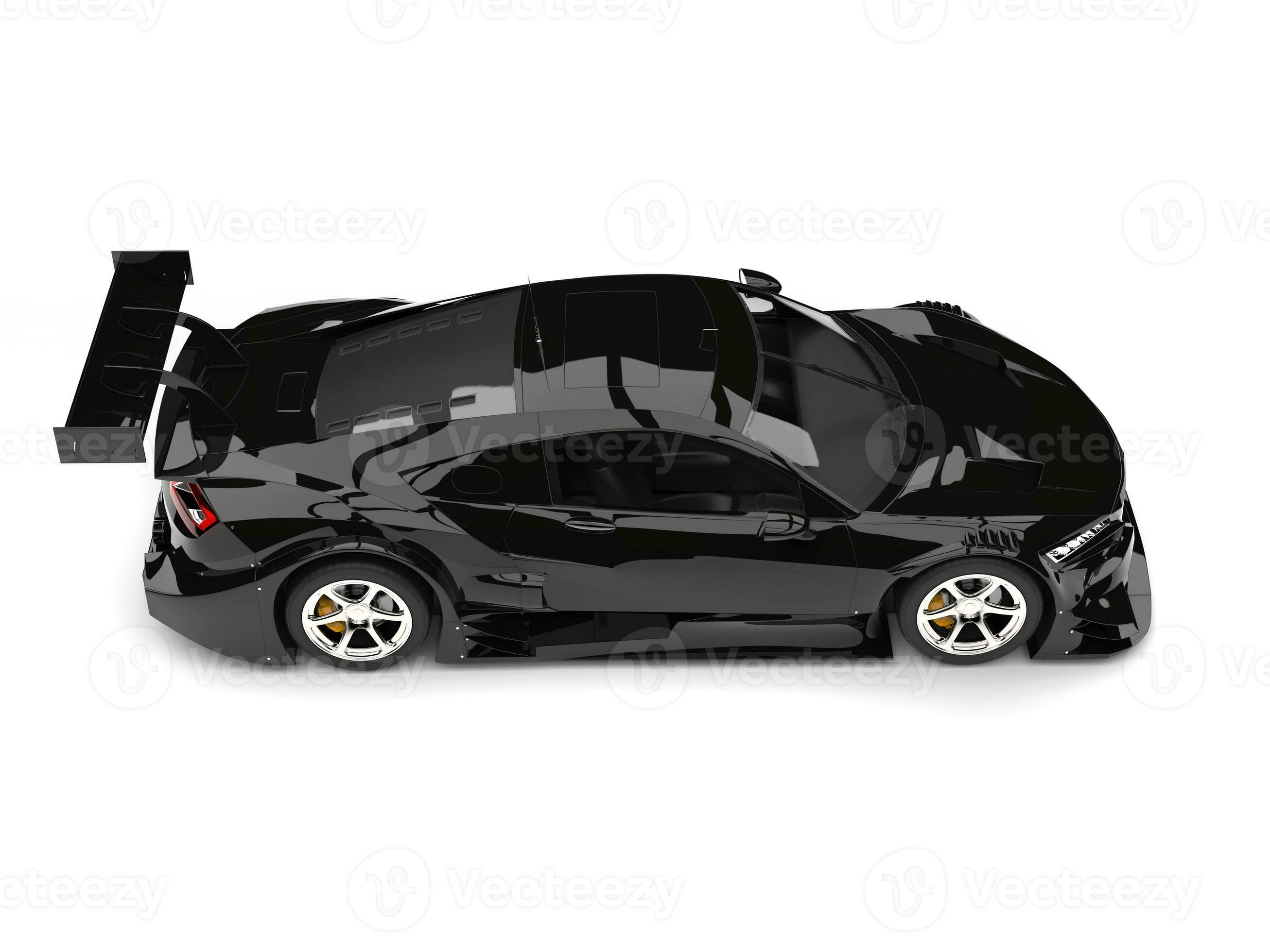 Cool black sports super car top down view 31198532 Stock Photo at