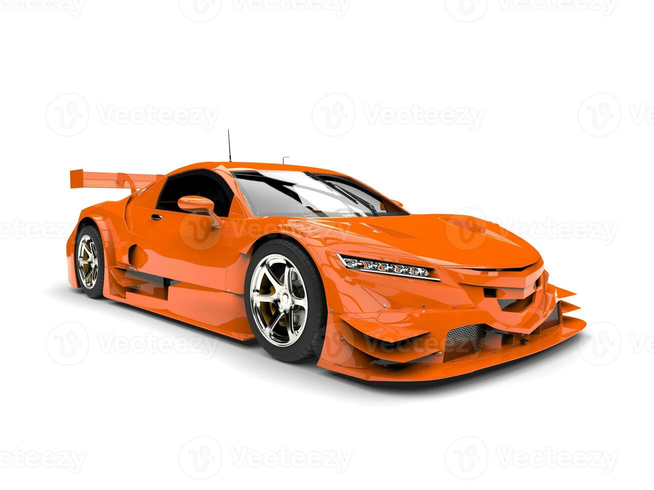 Modern orange race sports car photo