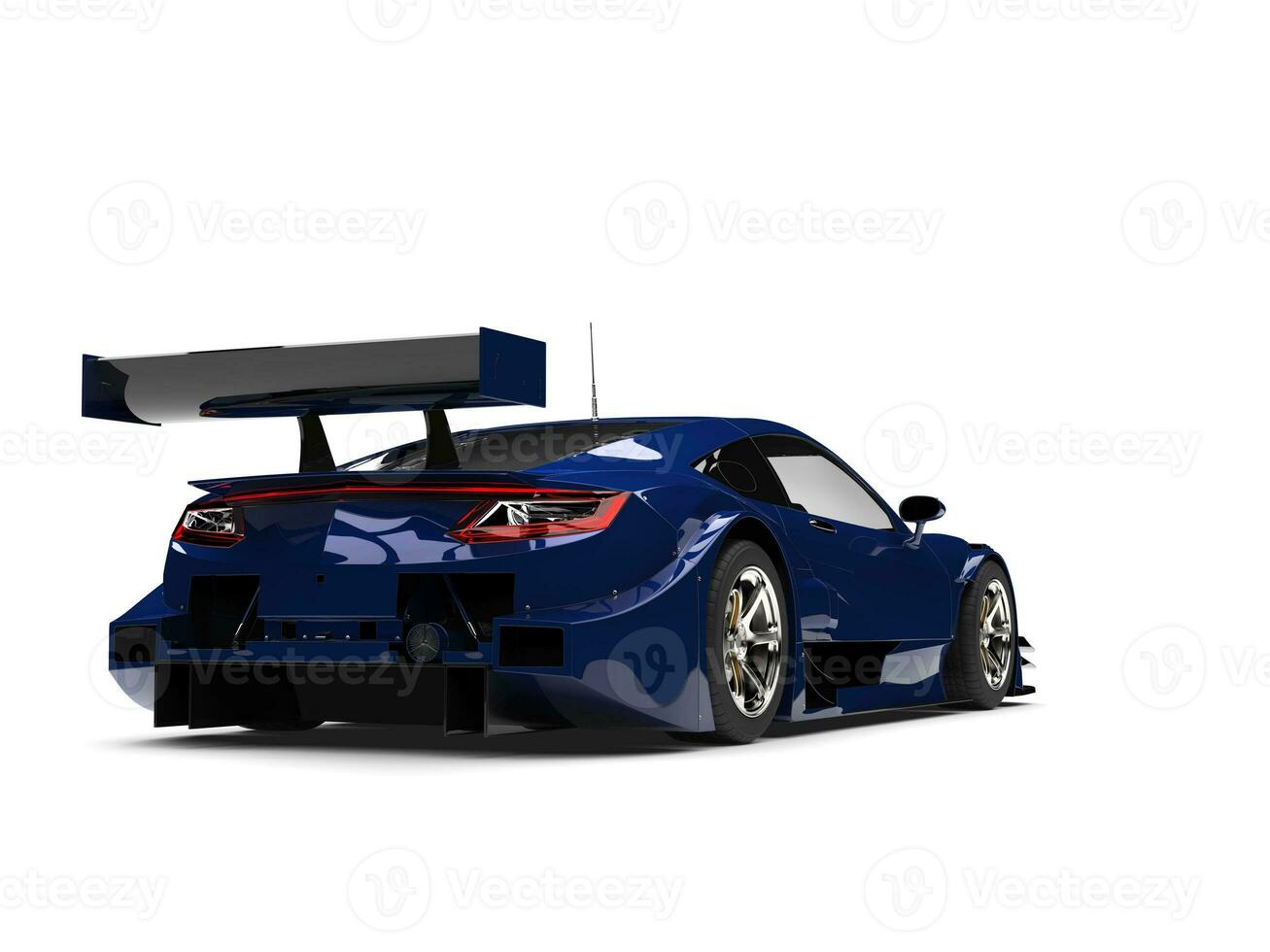 Deep blue modern super race car - back view photo