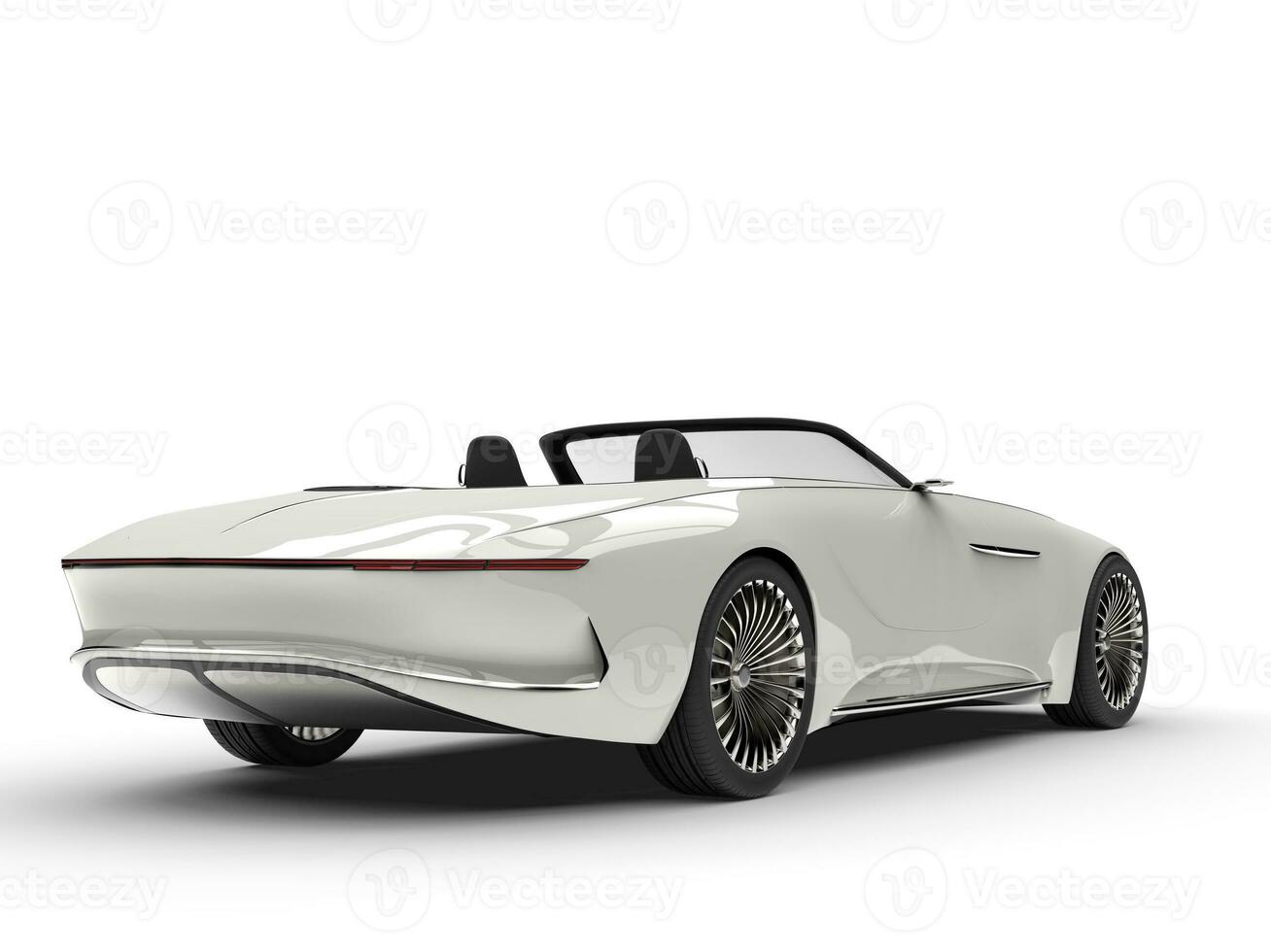 Clear white modern hi - tech concept car - tail view photo