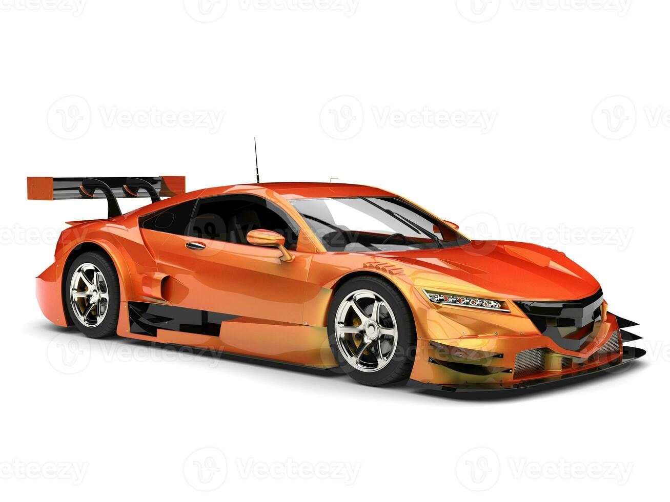 Orange pearlescent modern super sports car photo