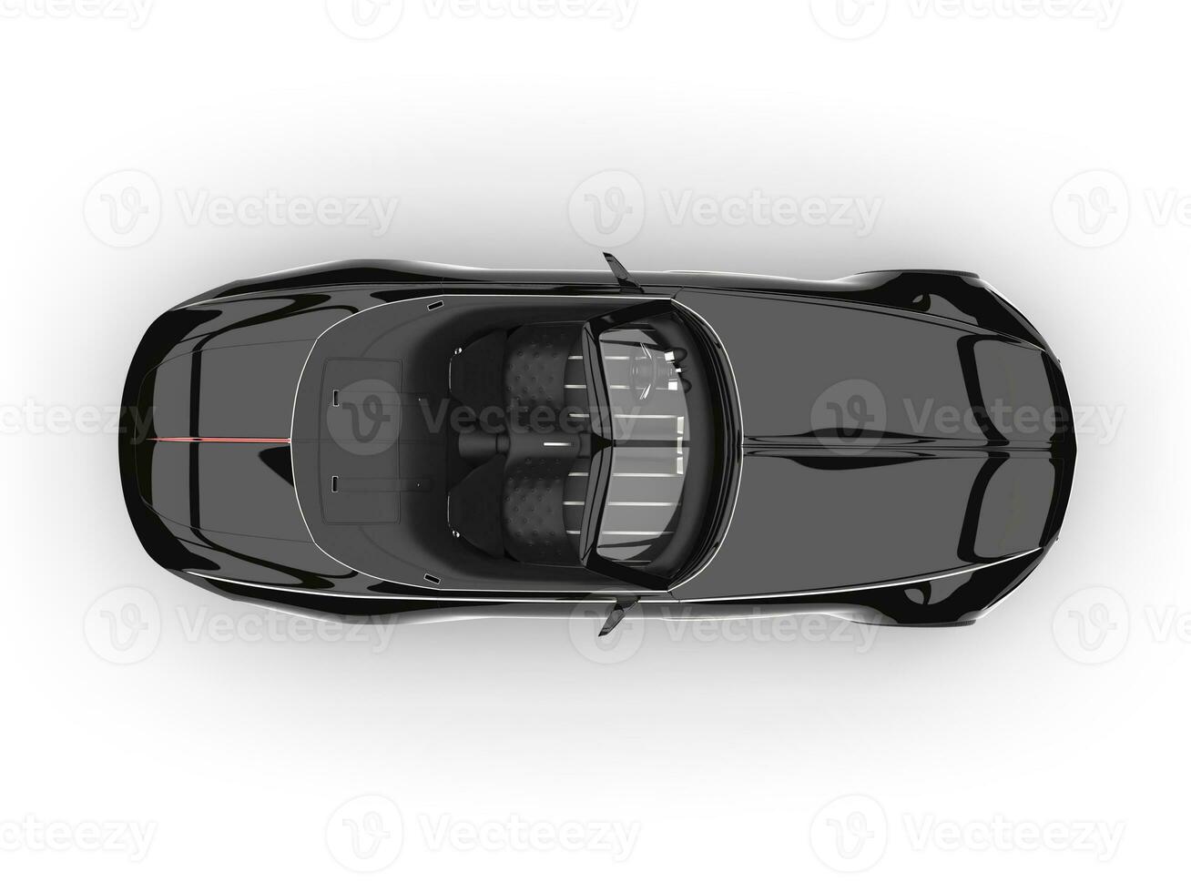 Midnight black modern hi - tech concept car - top down view photo