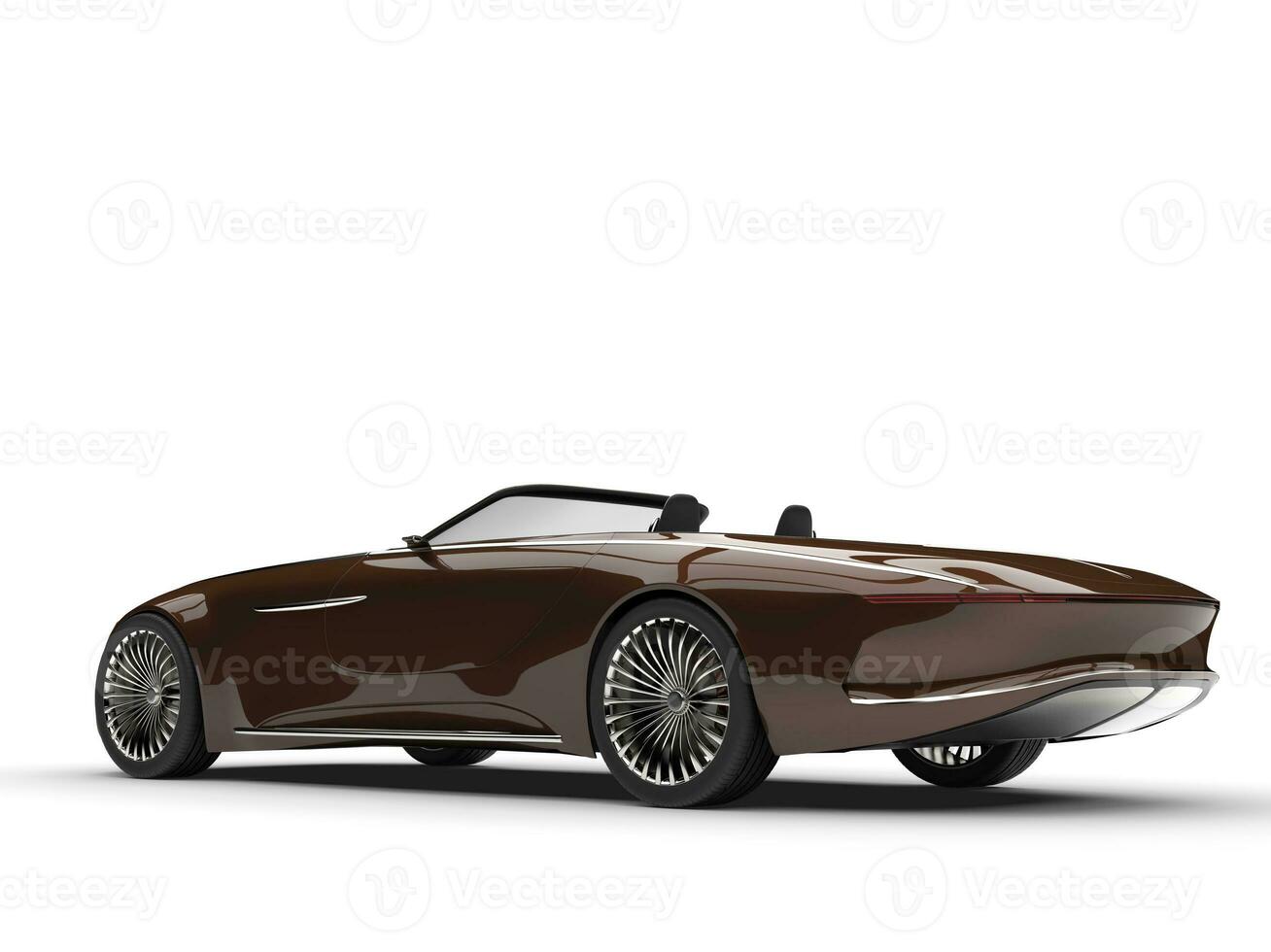 Coffee brown modern cabriolet concept car - rear side view photo