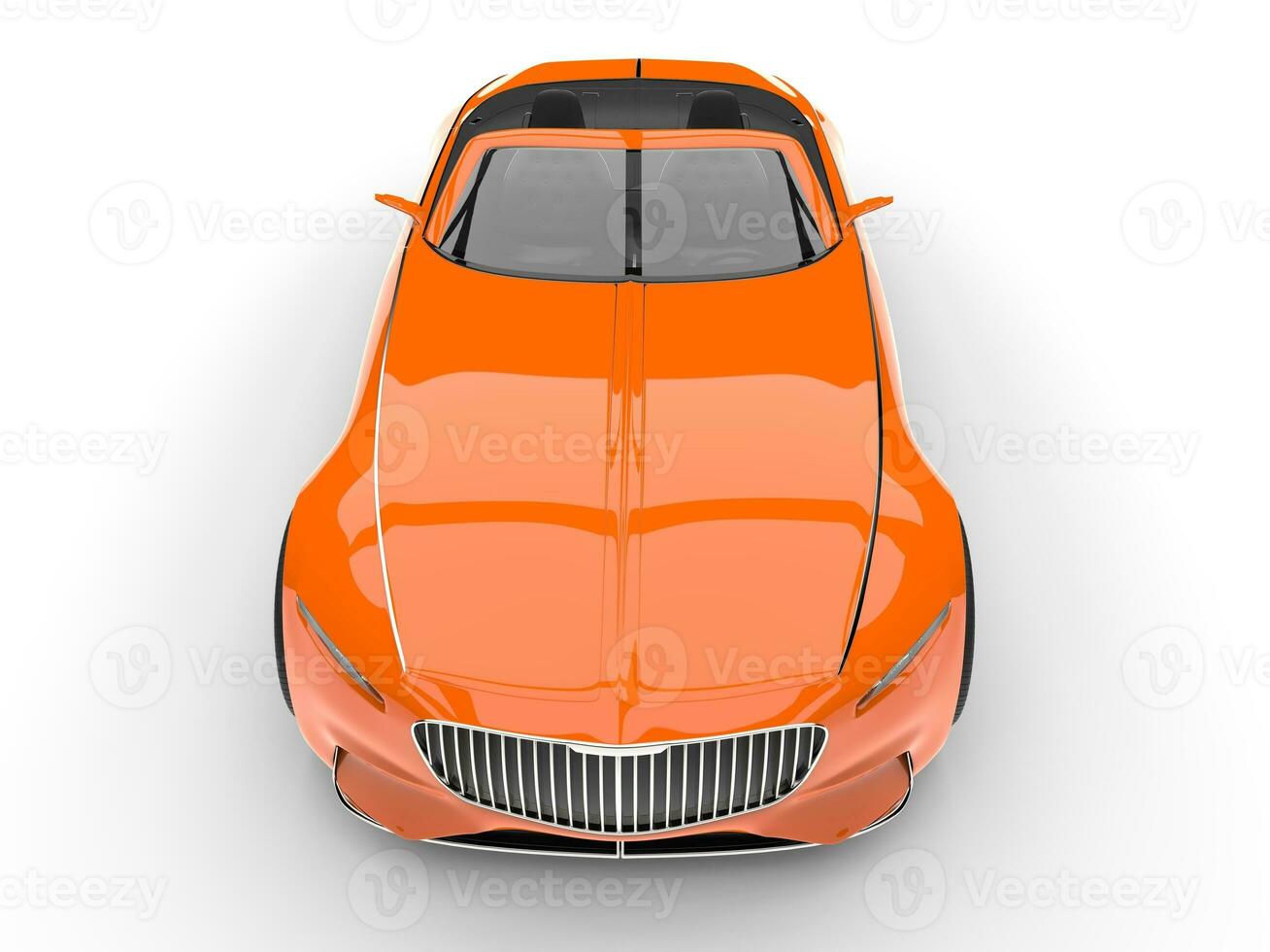 Racing orange modern cabriolet concept car - top down bonnet shot photo