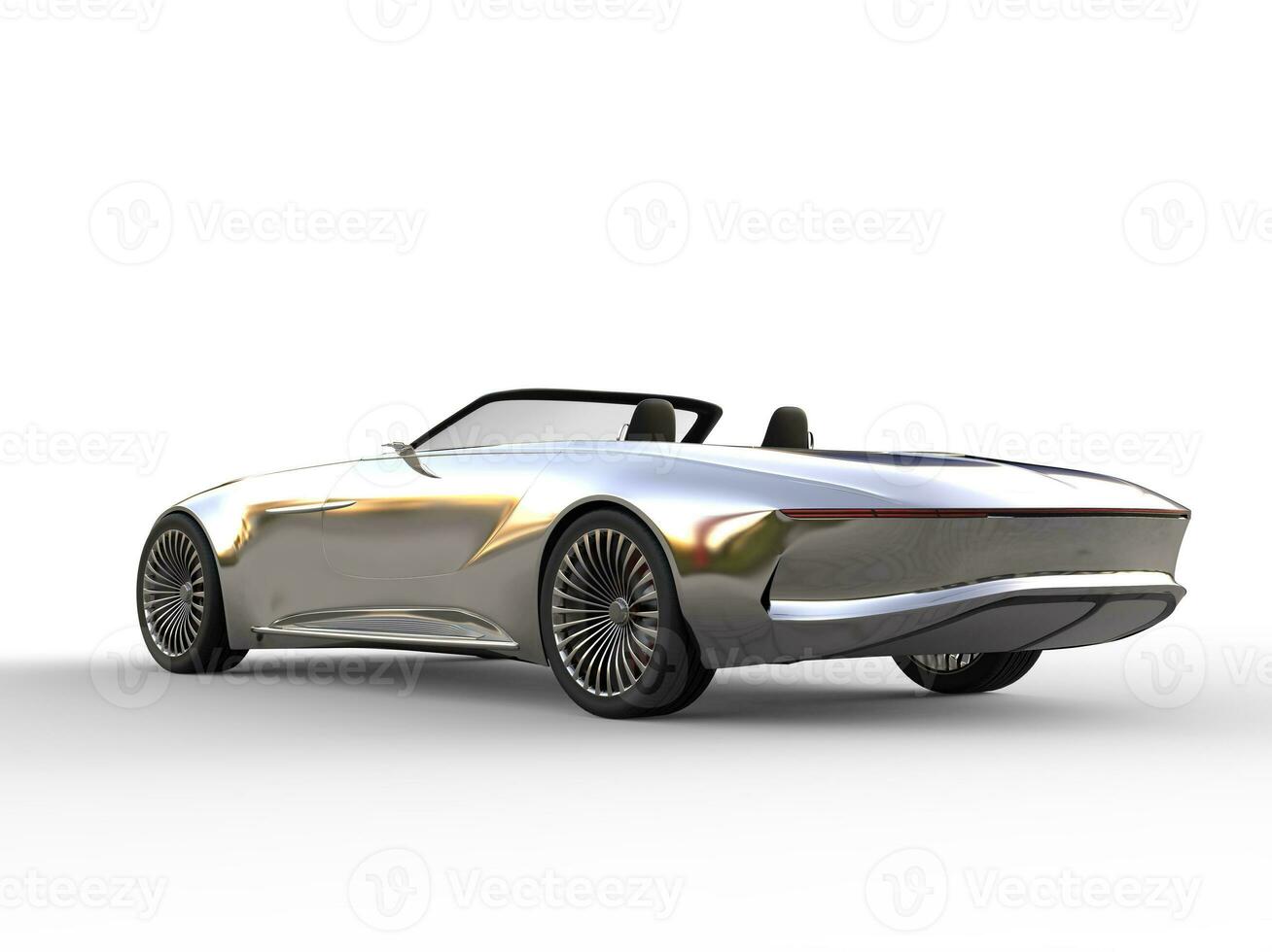 Chrome modern cabriolet concept car - back view photo