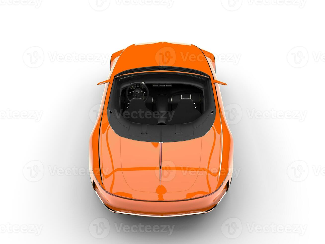 Racing orange modern cabriolet concept car - back view photo