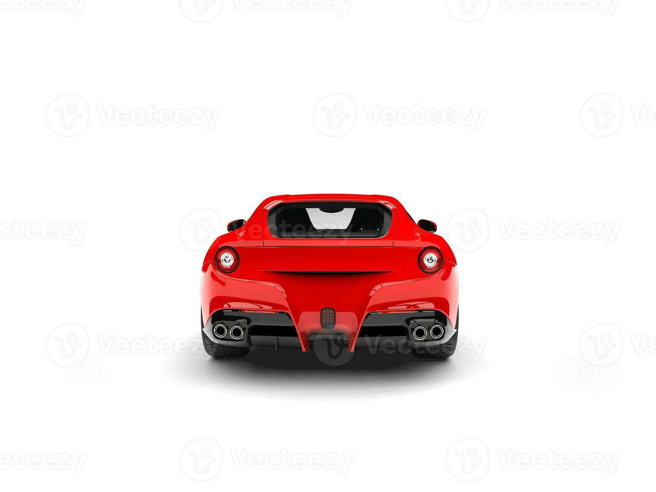 Modern red sports concept car - back view photo
