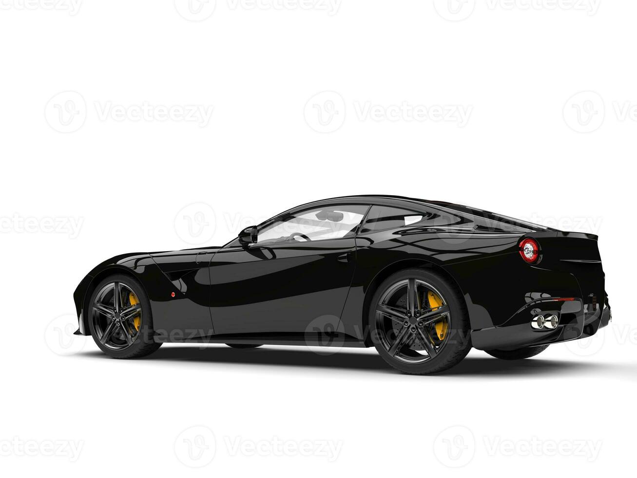 Grim black modern sports concept car - side view photo