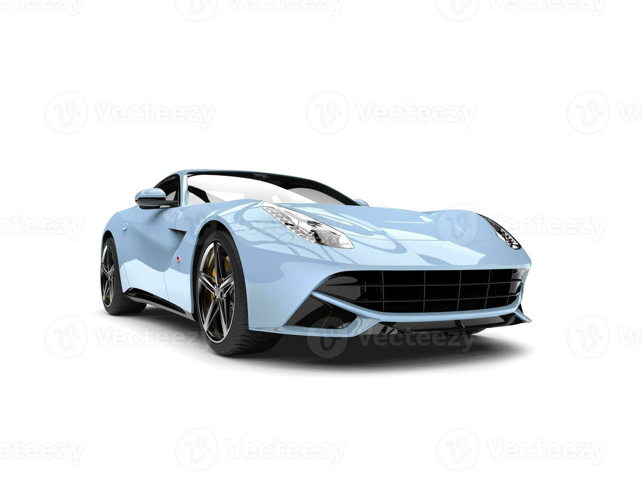 Cool pale blue modern concept car - front view photo