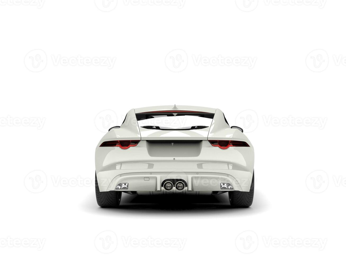 Modern white concept sports car - back view photo