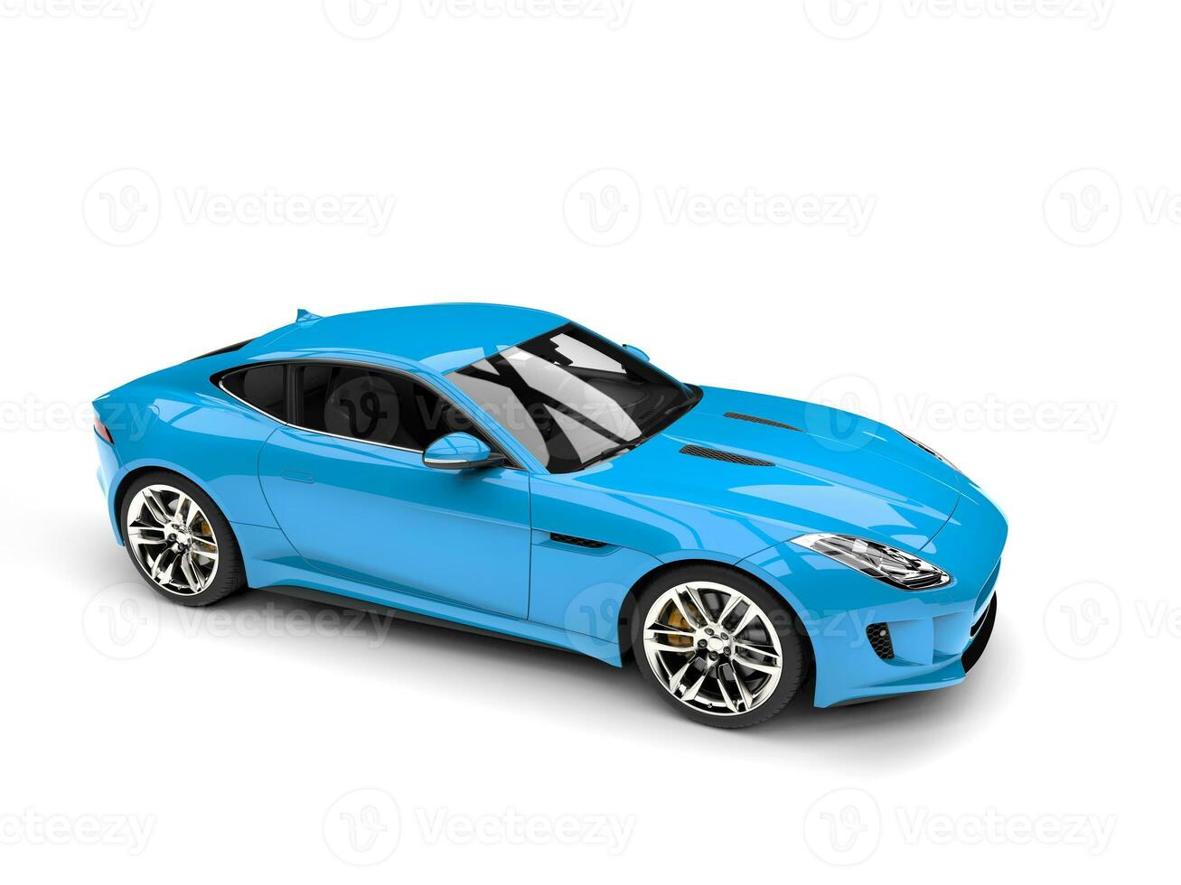 Bright sky blue modern concept sports car photo