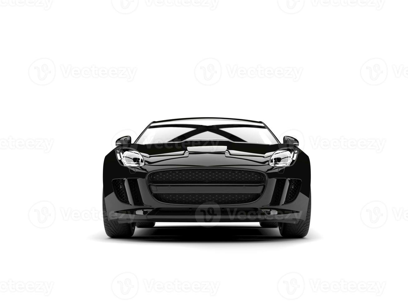 Modern black concept sports car - front view photo