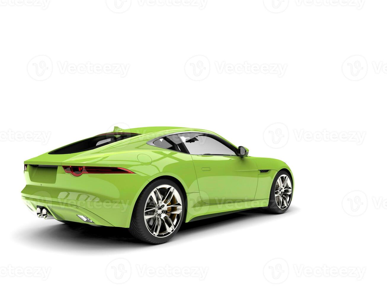 Crazy green modern sports concept car - tail view photo