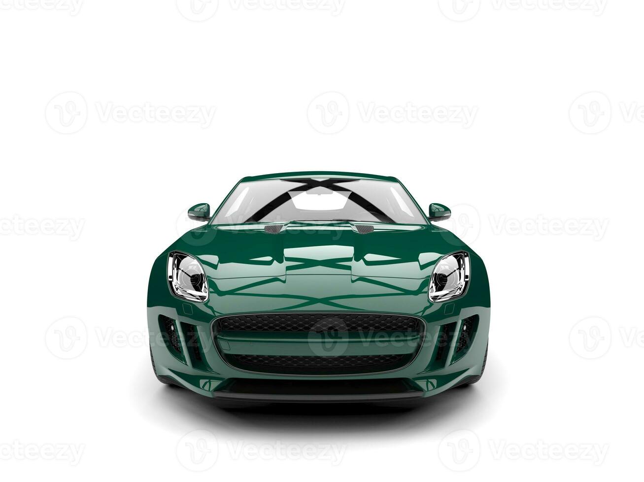 Dark forest green modern concept sports car - front view photo