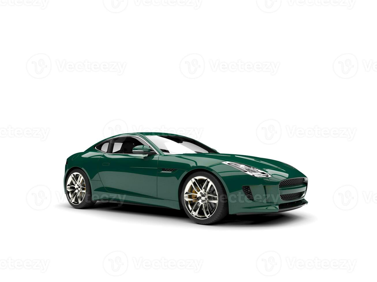 Dark forest green modern concept sports car photo