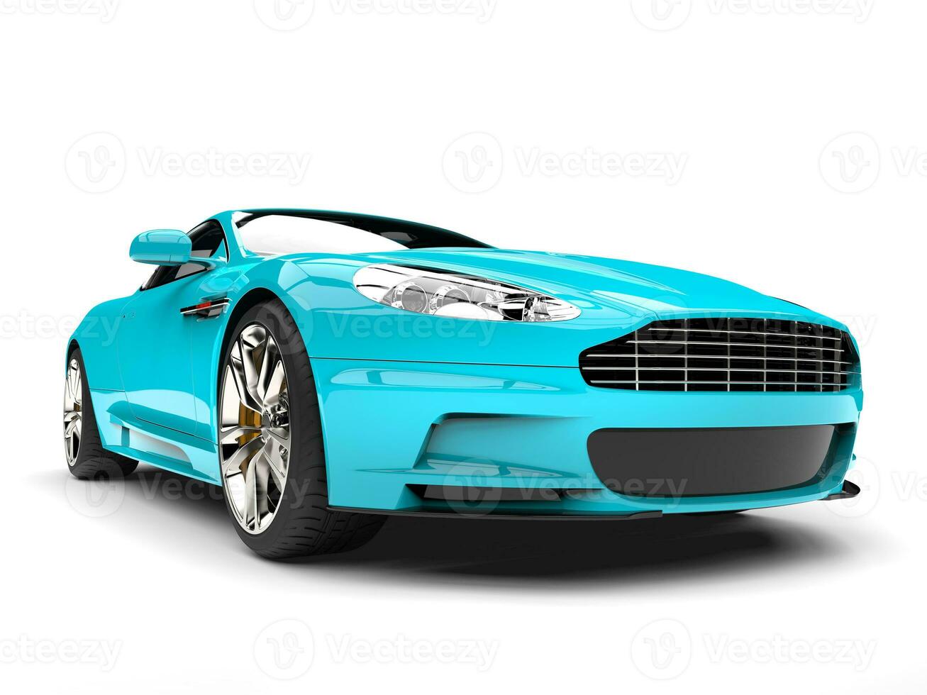 Baby blue modern luxury sports car photo