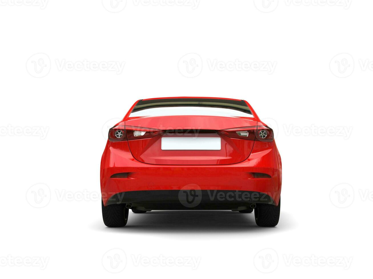 Modern red business car - back view photo