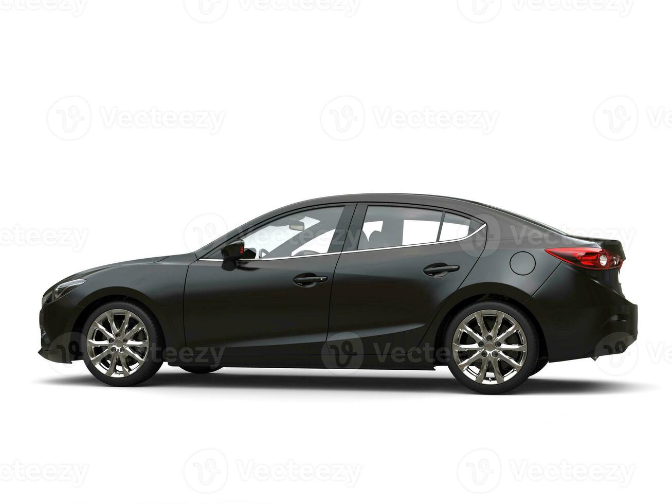 Modern muted black business car - side view photo
