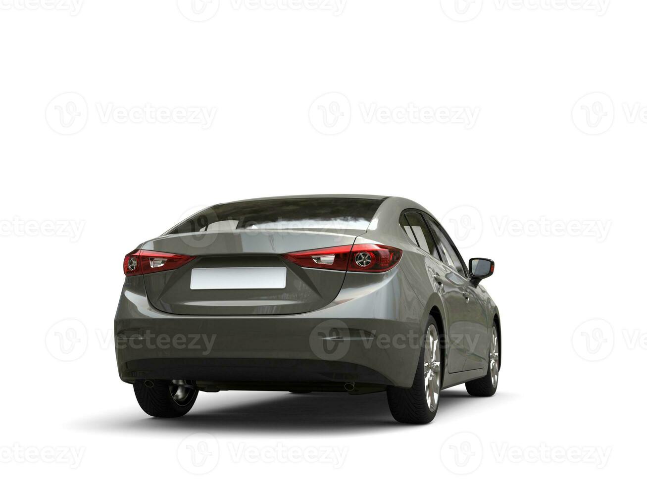 Metallic gray modern business car - back view photo