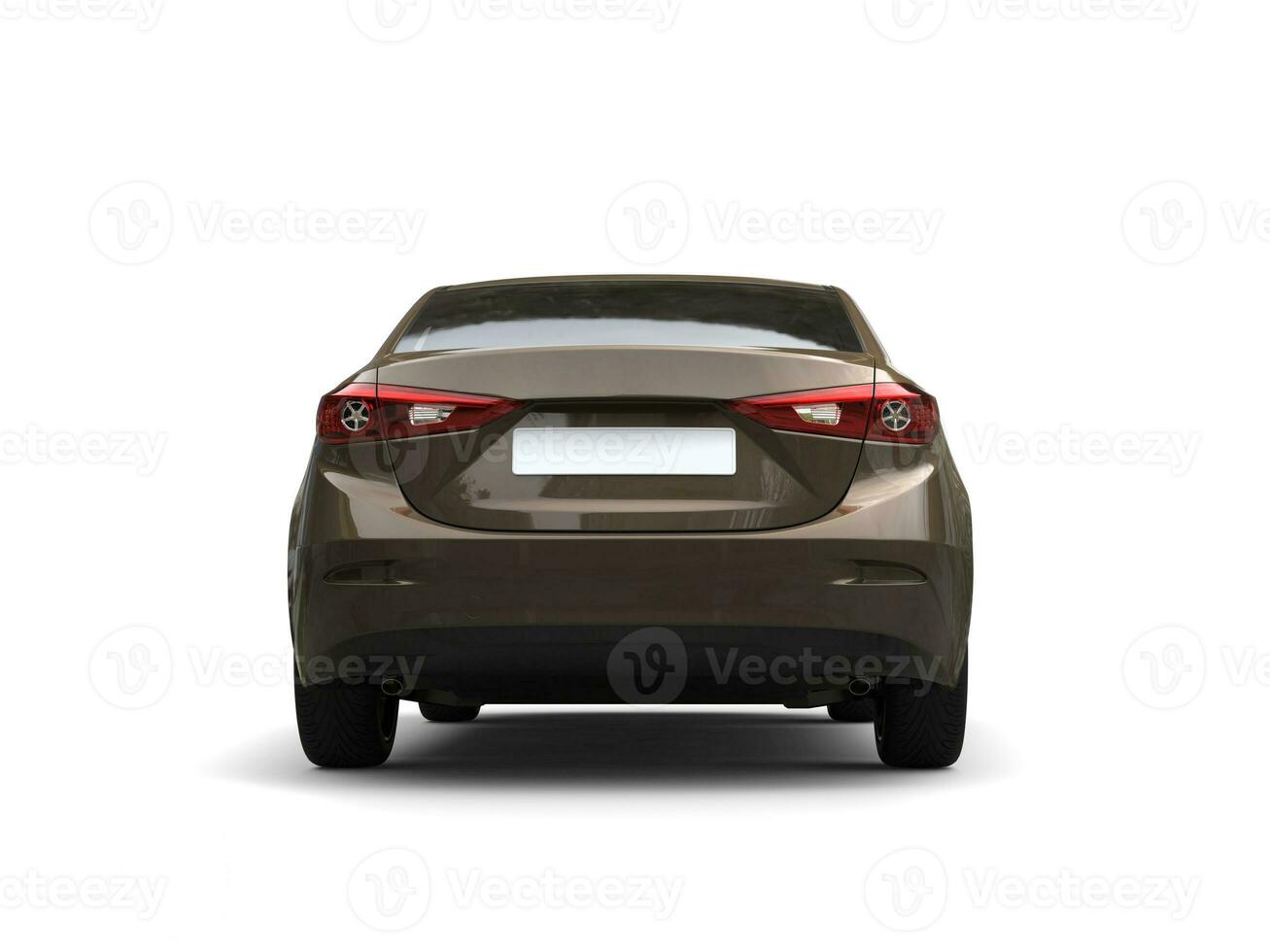 Metallic brown modern business car - back view - closeup shot photo